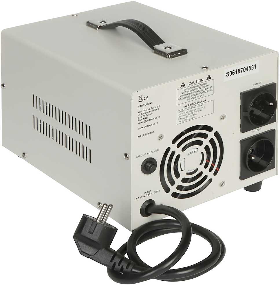 VOLTAGE STABILIZER AVR PRO 3000VA 3%