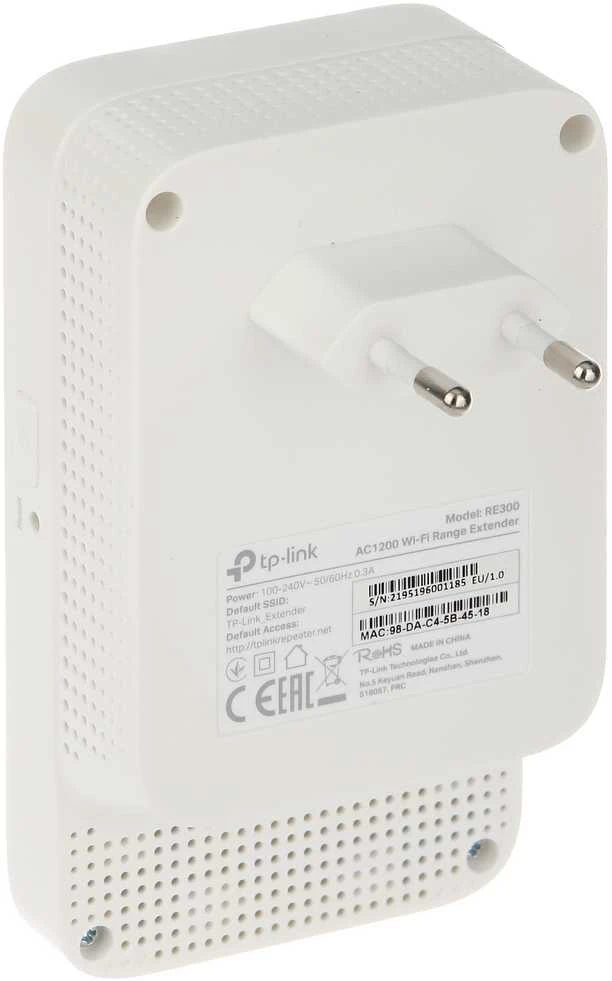 TP-LINK | Tinklo ilgintuvas | RE300 | 802.11ac | 2.4GHz/5GHz | 300+867 Mbit/s | Ethernet LAN (RJ-45) jungtys: Ne | MU-MiMO: Ne | ne PoE | Antenos tipas: 2 vidinės