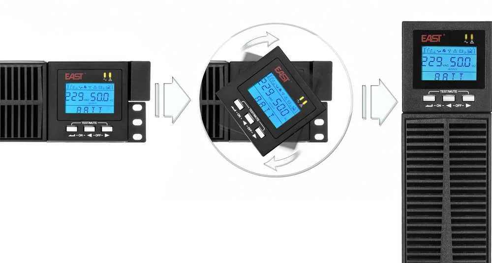 „East UPS EA901PSRT BATUPS“ (stovinis/bokštinis, LCD, 1000 VA/900 W)