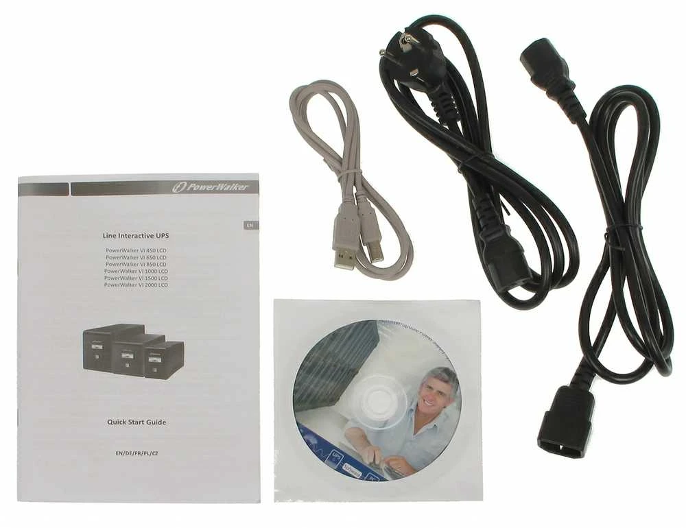 Bluewalker POWERWALK VI 2000 LCD Power Walker UPS Line-Interactive 2000VA 2x SCHUKO, 2x IEC, RJ11/RJ45, USB, LCD