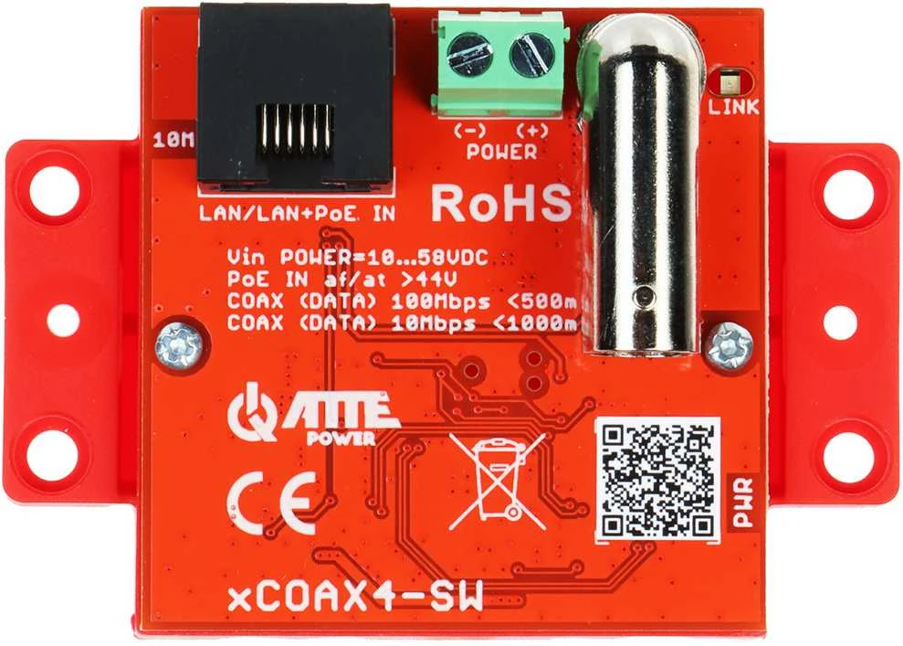 AT3 Aktyviųjų keitiklių rinkinys Ethernet ir PoE perdavimui ATTE xCOAX4-SET