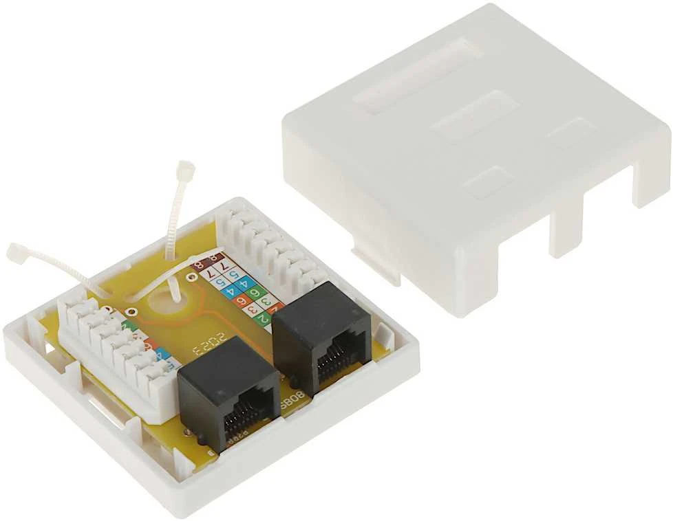 TST GNIAZDO KOŃCOWE RJ45-2G1/6 PODWÓJNE