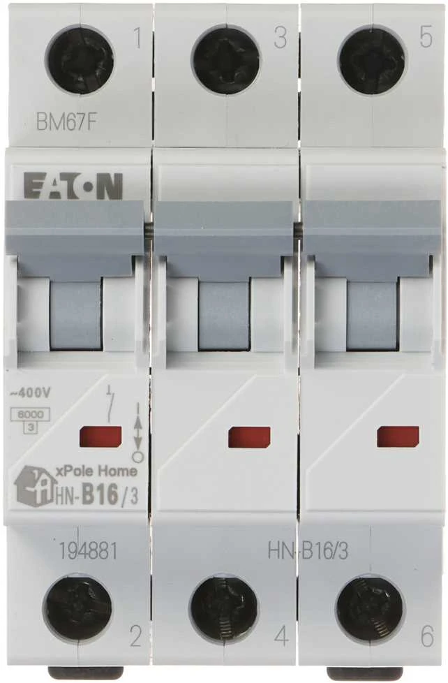 VAROMASIS JUNGIKLIS HN-B16/3 TRIFAZIS 16 A B TIPAS EATON