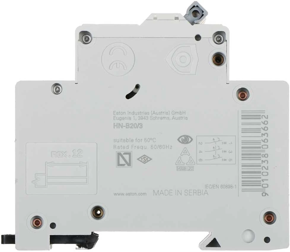 VAROMASIS JUNGIKLIS HN-B20/3 TRIFAZIS 20 A B TIPAS EATON
