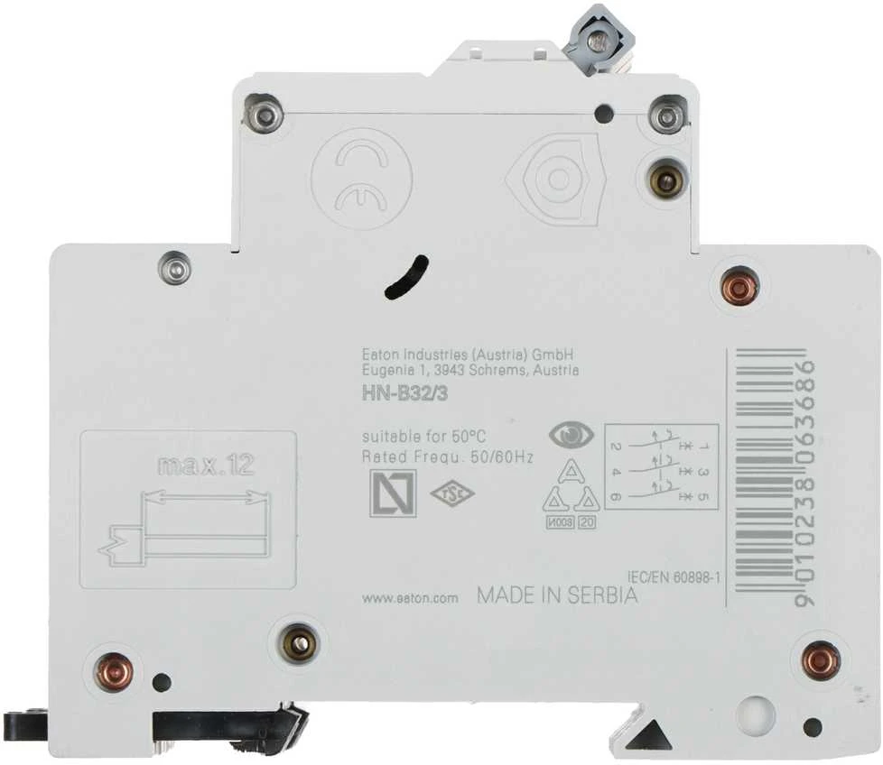 VAROMASIS JUNGIKLIS HN-B32/3 TRIFAZIS 32 A B TIPAS EATON