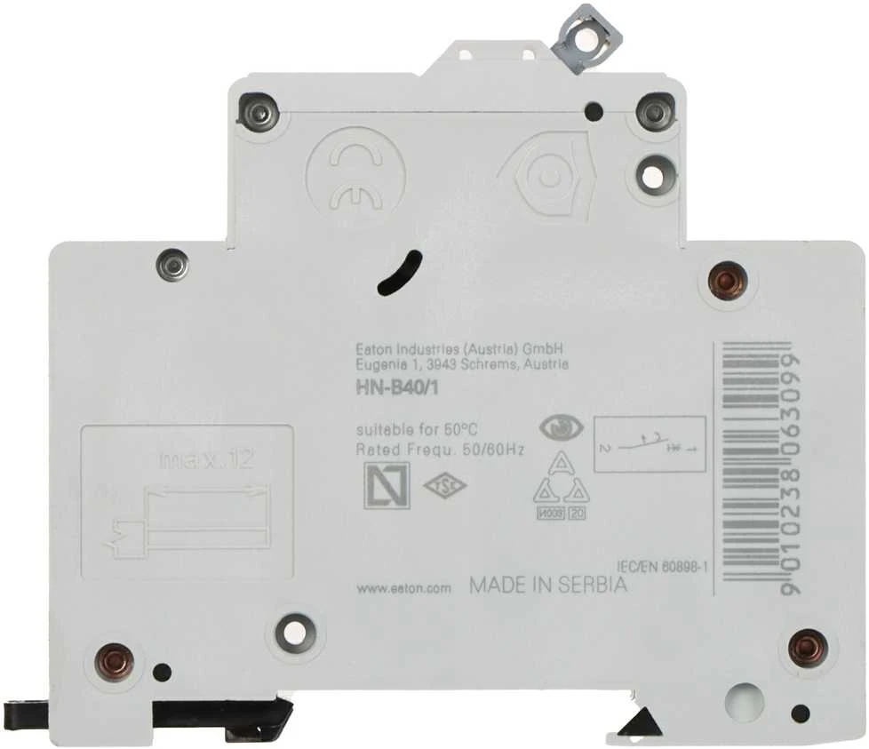 VAROMASIS JUNGIKLIS HN-B40/1 VIENFAZIS 40 A B TIPAS EATON