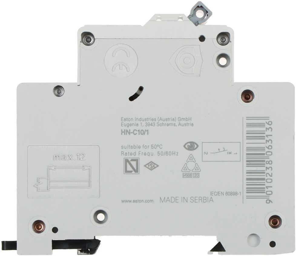 VAROMASIS JUNGIKLIS HN-C10/1 VIENFAZIS 10 A C TIPAS EATON