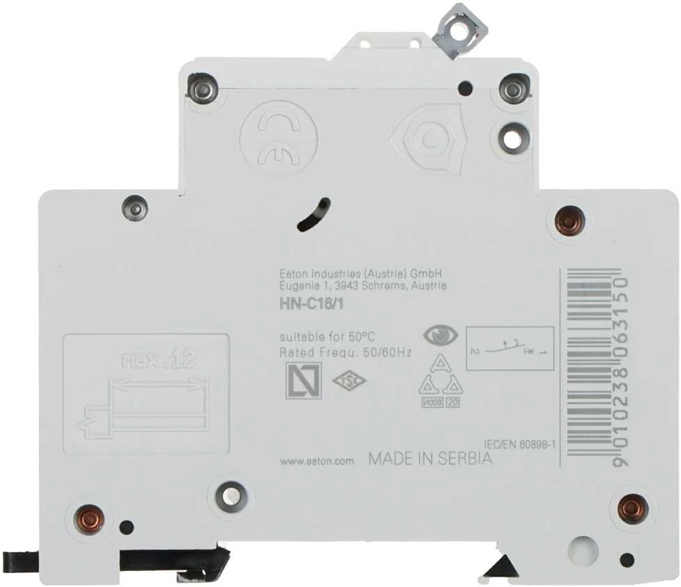 VAROMASIS JUNGIKLIS HN-C16/1 VIENFAZIS 16 A C TIPAS EATON