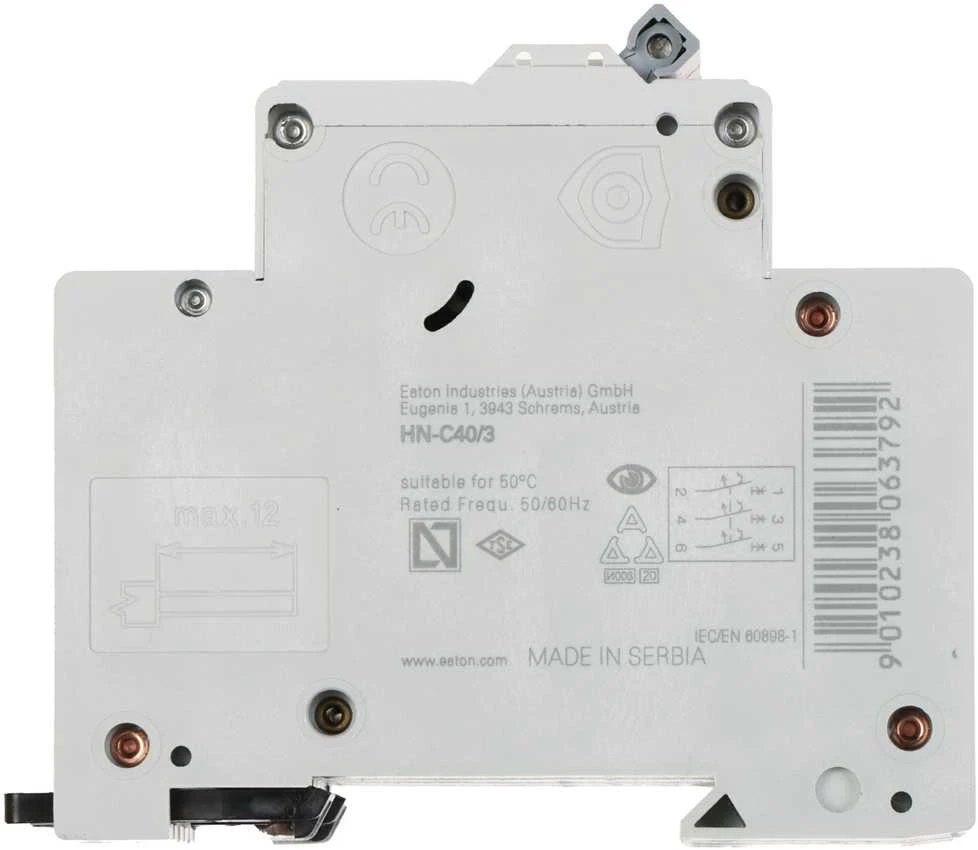 VAROMASIS JUNGIKLIS HN-C40/3 TRIFAZIS 40 A C TIPAS EATON