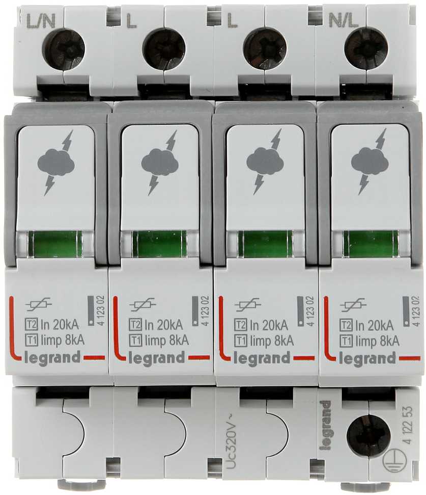 VIRŠĮTAMPIŲ RIBOTUVAS LE-412253 TRIFAZIS 1+2 TIPAS LEGRAND