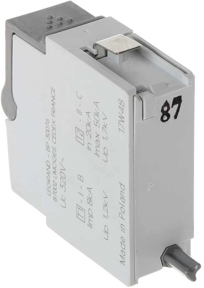 VIRŠĮTAMPIŲ RIBOTUVO ĮDĖKLAS LE-412302 1+2 TIPAS 50 kA LEGRAND