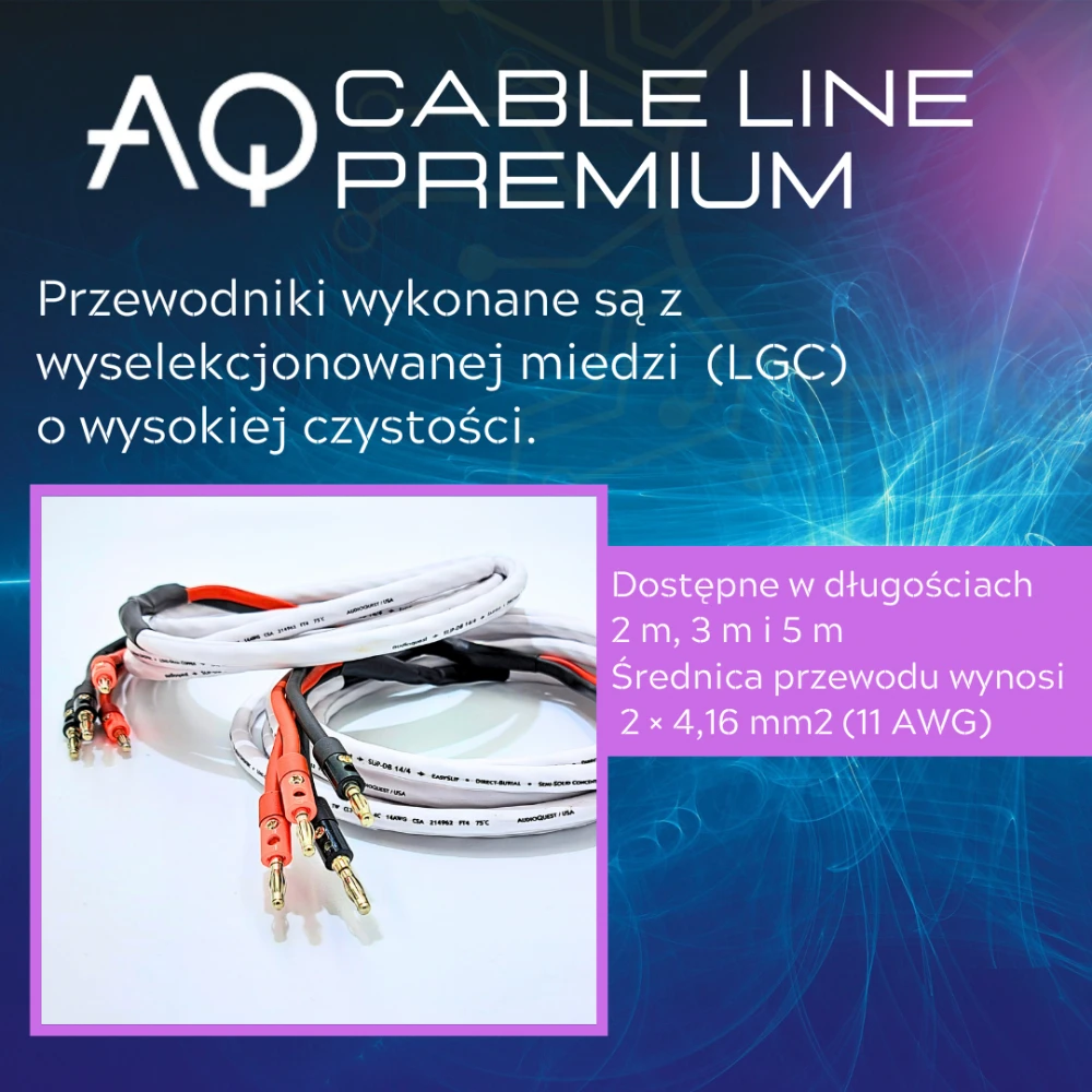 Dviejų laidų Hi-Fi garsiakalbių kabelių rinkinys – AudioQuest SLiP-DB 14/4 Ilgis: 2 x 4,0 m