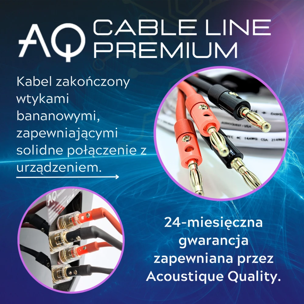 Hi-Fi garsiakalbių kabelių rinkinys dvilaidėms jungtims – AudioQuest SLiP-DB 14/4 Ilgis: 2 x 1,5 m