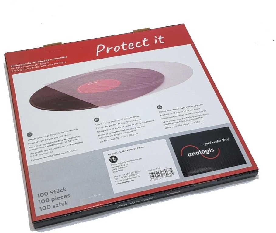 Analogis 6067 Protect it Vidinės rankovės 12" įrašams, pagamintos iš aukštos kokybės antistatinio polipropileno