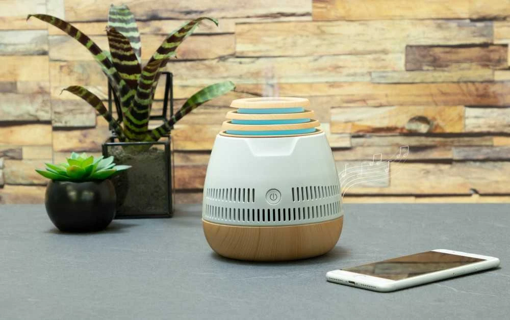 Drėkintuvas AROMASOUND SYMPHONEY Eterinių aliejų difuzorius su belaidžiu Bluetooth garsiakalbiu