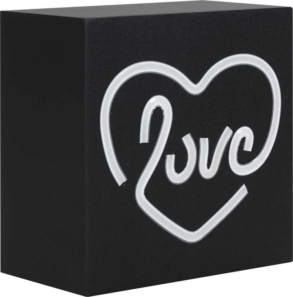 BigBen Neoninė belaidė „Bluetooth“ kolonėlė „Love“ / medinis dėklas