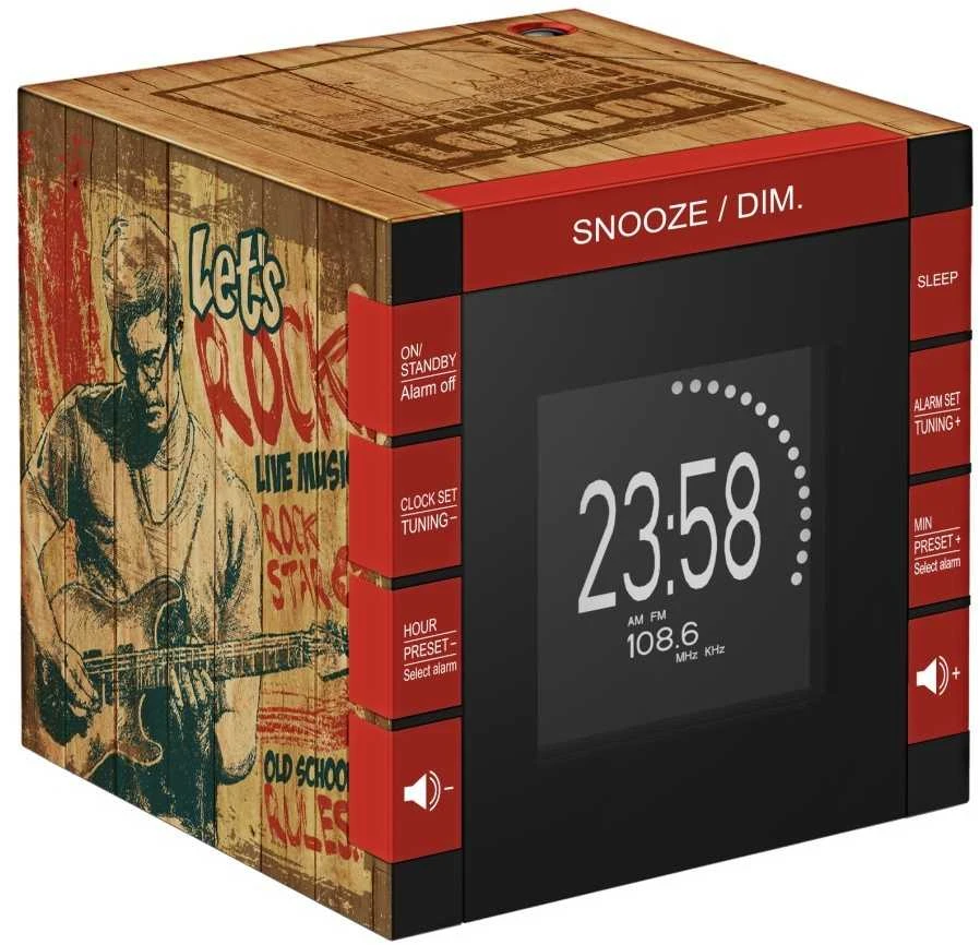 Bigben RR70PROCKWOOD - Radijo žadintuvas su projekcija ir skaitmeniniu FM imtuvu