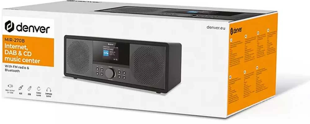 Muzikinis centras stereo Denver MIR-270B su radiem internetowym juoda