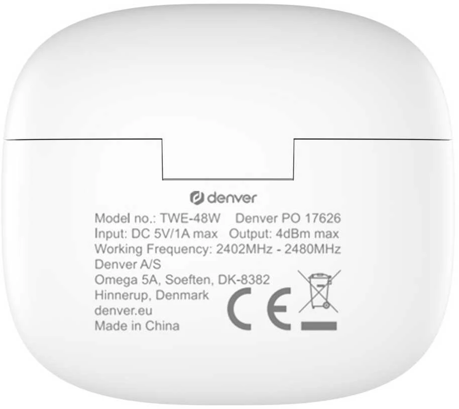 Ausinės Denver TWE-48 baltos spalvos