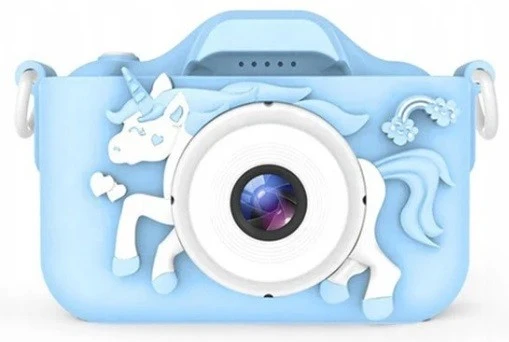 Vaikiškas fotoaparatas mėlynas x5 vienaragis aprašymas - Prekės nuotrauka Vaikiškas fotoaparatas mėlynas x5 vienaragis aprašymas - Prekės nuotrauka