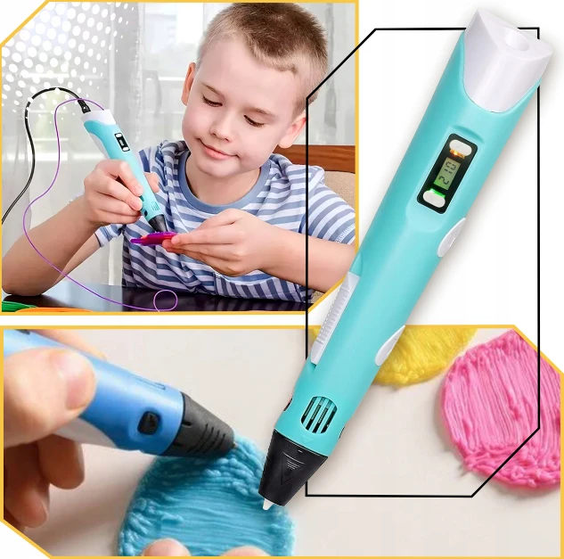 3D rašiklis PE12 mėlynas + papildymas aprašymas - Prekės nuotrauka