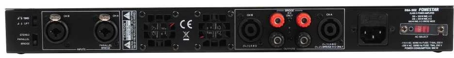 Fonestar DSA-302 – galios stiprintuvas, D klasė, 2 x 300 W RMS
