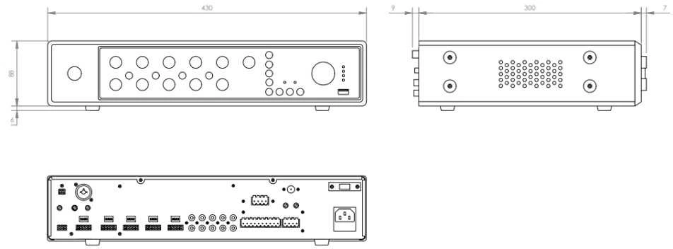 Fonestar MAX-360Z - PA stiprintuvas 100 V, 360 W, 5 zonos