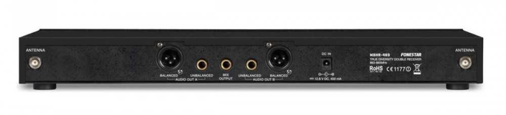 Fonestar MSH-895-512 - 2 kanalų UHM mikrofonų sistema su dviem rankiniais mikrofonais