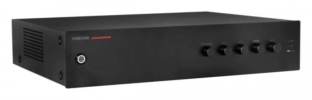 Fonestar PROX-120S - Universalus 100 V/mažos varžos stiprintuvas su 120 W RMS galia.