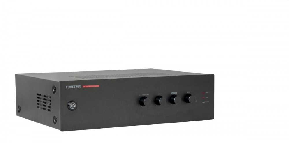 Fonestar PROX-60S - Universalus 100 V/mažos varžos stiprintuvas su 60 W RMS galia.
