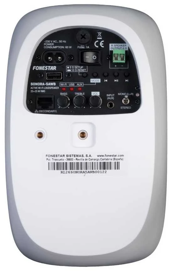 Fonestar SONORA-5AWB galinė panelė su jungtimis