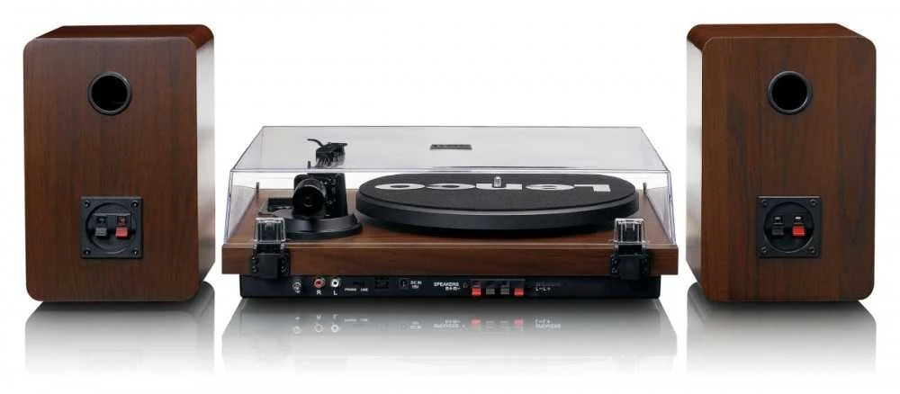 Lenco LS-600WA patefonas (graikinis riešutas) + kolonėlės HiFi komplektas