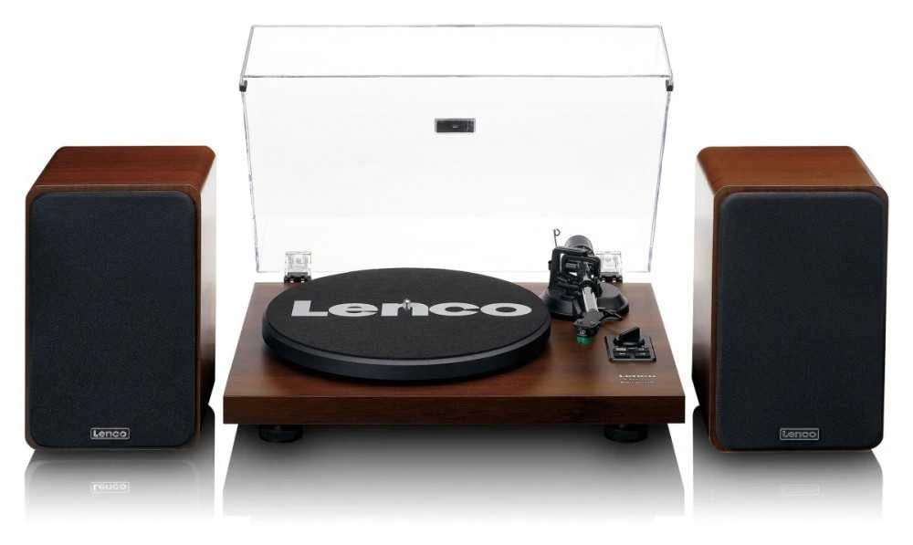 Lenco LS-600WA patefonas (graikinis riešutas) + kolonėlės HiFi komplektas