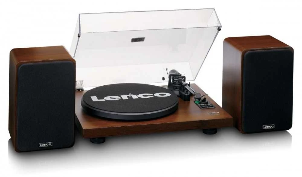 Lenco LS-600WA patefonas (graikinis riešutas) + kolonėlės HiFi komplektas