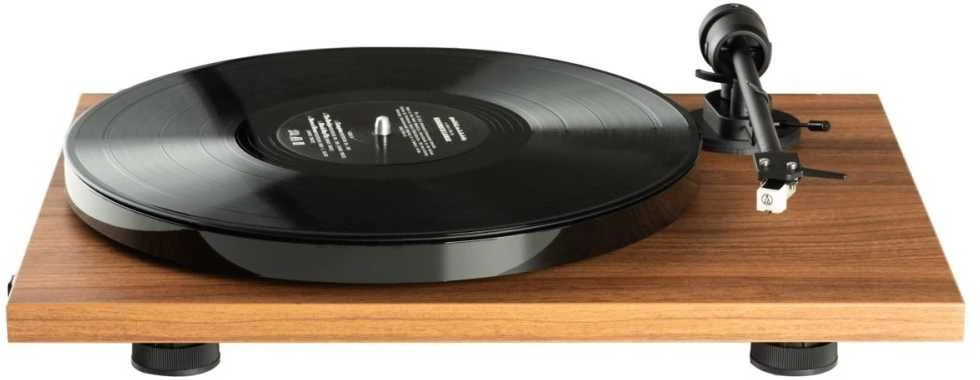 Patefonas Pro-Ject E1 su Audio-Technica AT3600L galvute, graikiško riešuto spalvos