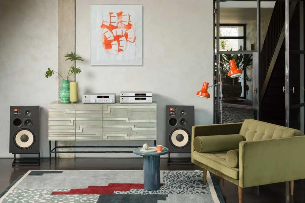 Muzikinis centras CLASSIC JBL MP350 klasikinis tinklo grotuvas DSD MQA sidabrinis + mediniai šonai