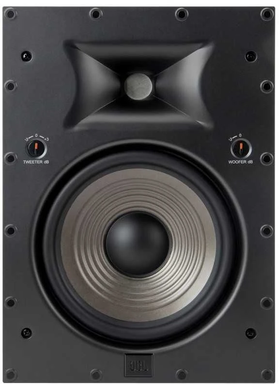JBL STUDIO 6-8IW Dviejų krypčių 8 colių montuojamas garsiakalbis su aukštųjų ir žemųjų dažnių reguliavimu
