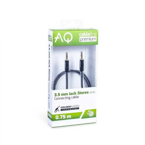 Jack 3,5 mm - Jack 3,5 mm kabelis Ilgis: 0,75 m AQ Premium