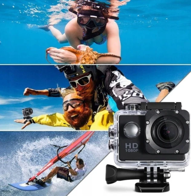 1080p sportinė kamera juoda