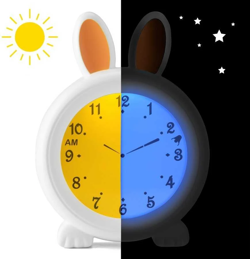 Naktinė lempa yra žadintuvas, miego treniruoklis Alecto BC100BUNNY