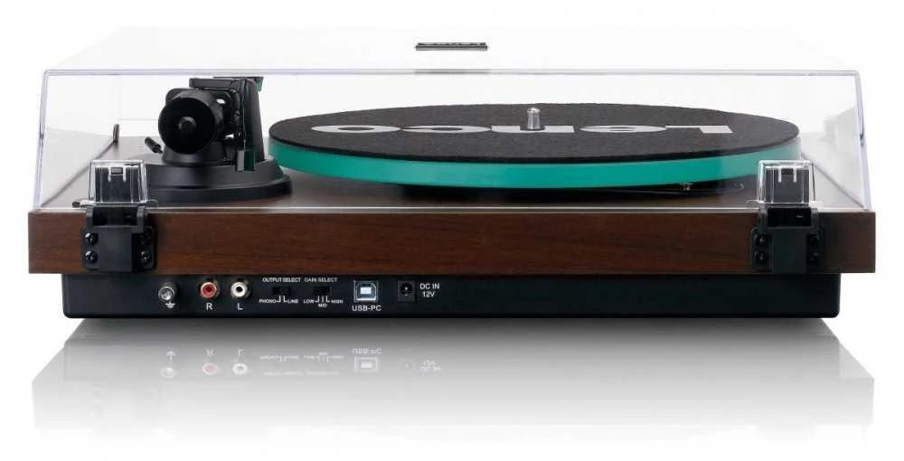 Patefonas Lenco LBT-225WA su Bluetooth, tamsiai rudas