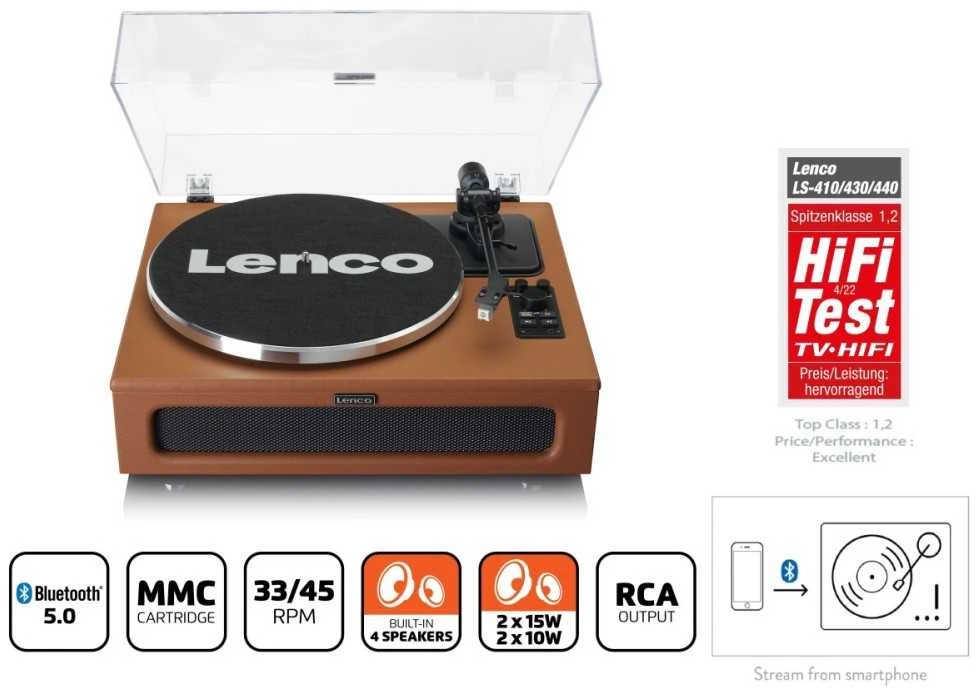 Patefonas Lenco LS-430BN, rudas