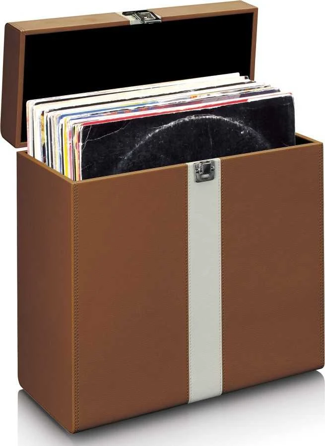 Lenco TTA-301 apsauginis dėklas vinilinėms plokštelėms, ruda/balta