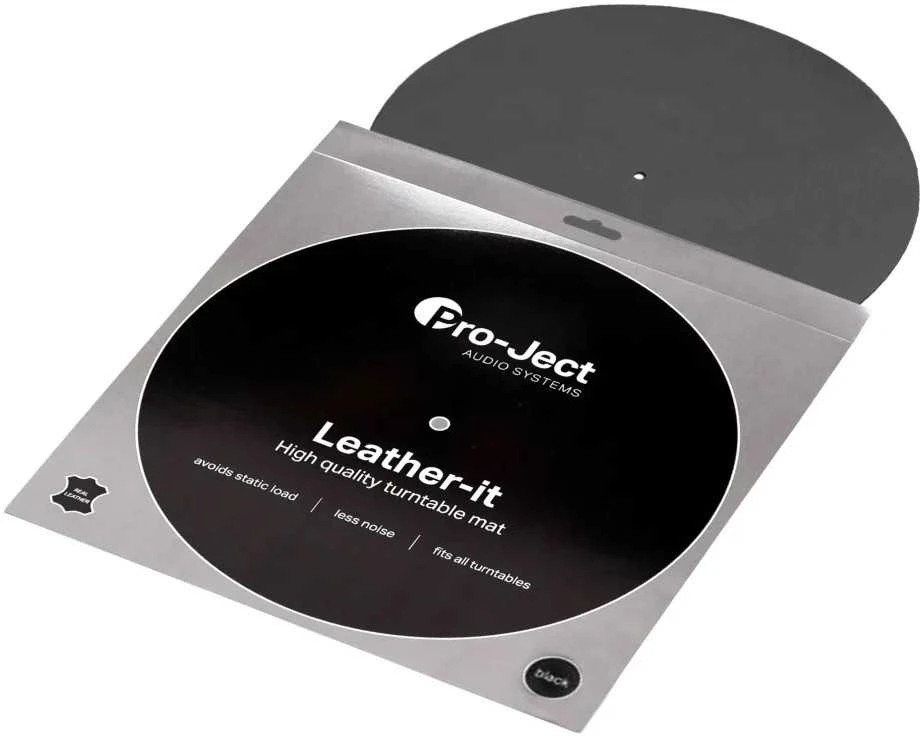 Pro-Ject Leather It B antistatinis ir antirezonansinis odinis kilimėlis - juodas