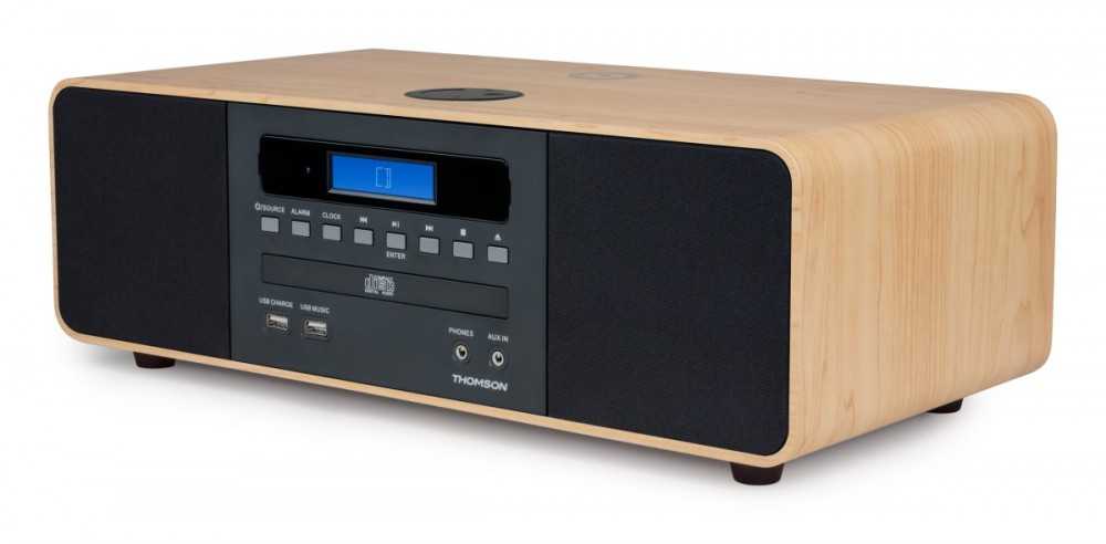 Muzikinis centras Thomson MIC202IBT mikro stereo aparatūra su Bluetooth ir indukciniu telefono įkrovikliu FM radijas su RDS groja CD/MP3