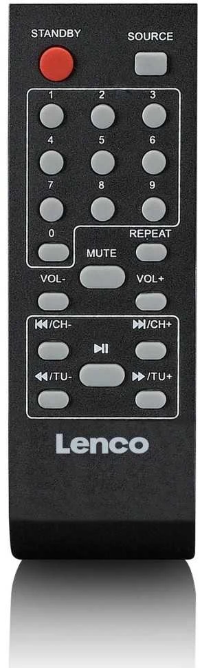 Power Audio Lenco PA-220BK su žemųjų dažnių garsiakalbiu ir nuimamu aukštų dažnių garsiakalbiu, Juodas