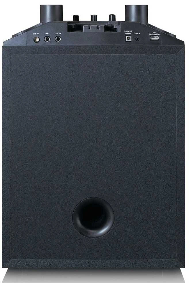 Power Audio Lenco PA-220BK su žemųjų dažnių garsiakalbiu ir nuimamu aukštų dažnių garsiakalbiu, Juodas