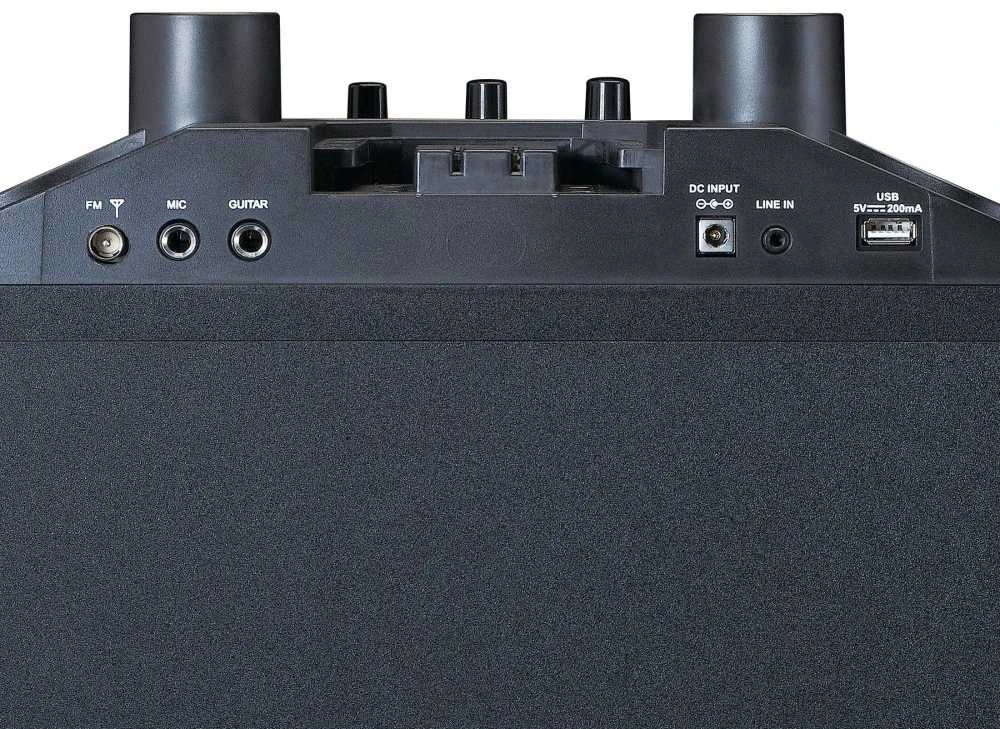 Power Audio Lenco PA-220BK su žemųjų dažnių garsiakalbiu ir nuimamu aukštų dažnių garsiakalbiu, Juodas