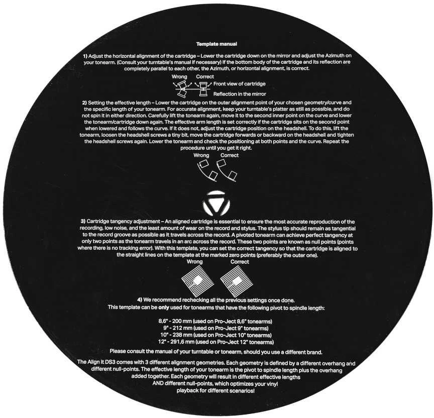 „Pro-Ject Align It DS3“ šablonas tiksliam patefono išlygiavimui