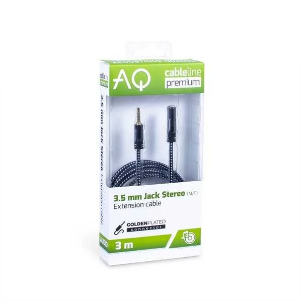 Jack 3,5 mm stereo lizdo prailginimo kabelis Ilgis: 3,0 m AQ Premium